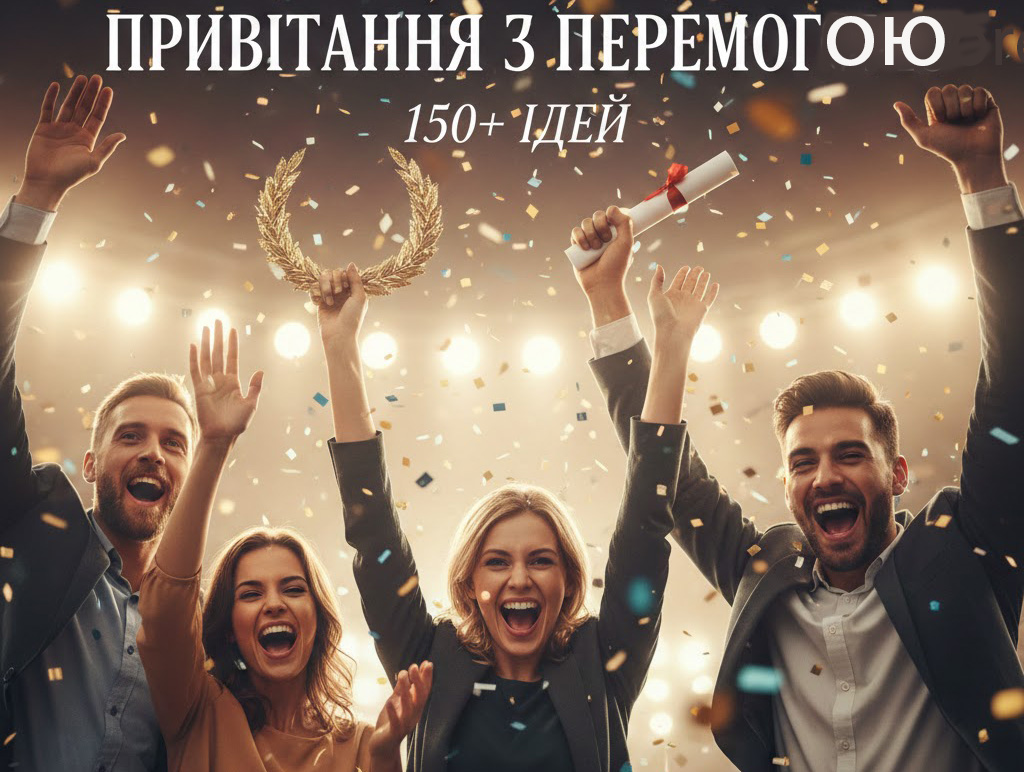 Щаслива група людей святкує успіх під конфетті — ідеальне привітання з перемогою та понад 150 ідей для вашого свята.